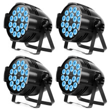200W RGBW LED Par Spotlights - 4-Pack met DMX-bediening voor Feesten, Disco's, Clubs, Bars en Bruiloftsfeesten