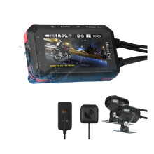 1080P Motorfiets DVR met 128GB opslag, IPS-scherm, GPS-tracking, parkeerbewaking, G-sensor, waterdichte dashcam
