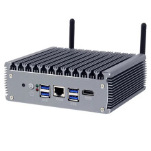 Compact XCYY Mini PC met Intel i5-1135G7, 4 cores, 8 threads, 6x LAN, 2,5G Intel i225V NIC, 4x USB, RS232, HDMI, Mini PCIe, GPIO, compatibel