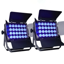 IP65 waterdichte LED wandwas- en floodverlichting met scharnierdeuren - 24x18W RGBWA UV 6-in-1 DJ podiumeffecten (2 stuks)