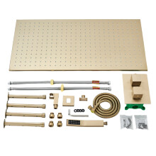 Luxe plafond-doucheset met ingebouwde thermostatische mengkraan van 40-80 cm en handdouchehouder