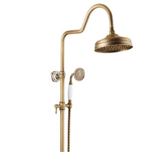 Antieke koperen regen douche set - Duurzame messing constructie mengkraan voor elegante badkamers