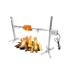 Zware elektrische rotisserie grillmotor met roestvrijstalen BBQ-rooster - 25W, draagvermogen van 40 kg, 110 cm kooklengte voor geit, varken,
