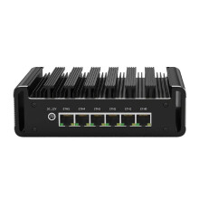 Compact Alder Lake N100 fanless mini-pc router met 6x Intel I226 2,5G LAN, HD/DP, pfSense-firewall, ESXi, AES-NI