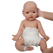 Realistische pasgeboren babypop - 17 volledig zachte siliconen reborn, niet van vinyl