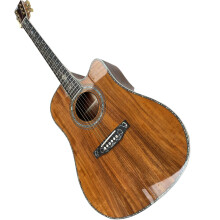 Massieve Koa Akoestische Gitaar met Echte Abalone Inlay en Cutaway-Design - Model D45 A230608
