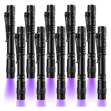 10er Pack UV Schwarzlicht Taschenlampe Mini 395nm Stift mit Clip LED Handhel
