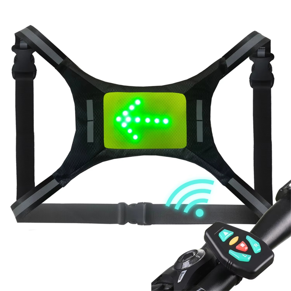 Gilet Riflettente A Led Con Luce Di Svolta A Distanza Ricaricabile Tramite Usb