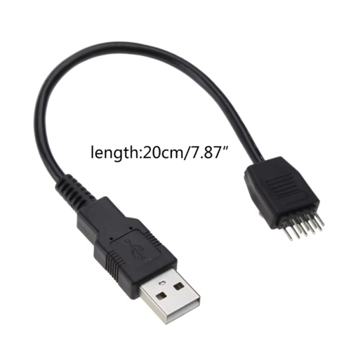 9-poliger USB-Header auf Kabel, 2.0 Typ A Stecker, Motherboard-Kabel 2