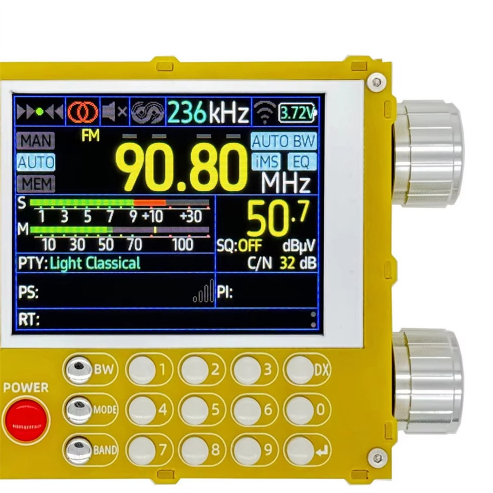 DP-666 TEF6686 Draagbare Digitale Radio, Hoge Gevoeligheid Volledige Band Ontvanger FM AM FM RDS Kortegolf Radio, Ingebouwde 5000mAH batterij (geel