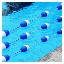 Pool dividing rope, adjustable rope, swimming lane rope bluewhite, buoy rope with floats 82ft/25m