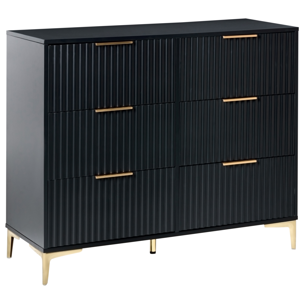 6 Drawer Chest WALCOTT Black