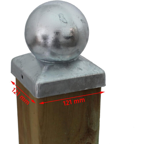 5 x Galvanised Post Caps for Post Ball 121 mm 12 x 12 cm Ref: 8426 1