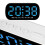 LED Electric Digital Alarm Clock Mains Power Mirror Display Bedroom Bedside 9