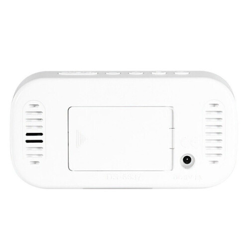 LED Electric Digital Alarm Clock Mains Power Mirror Display Bedroom Bedside 2