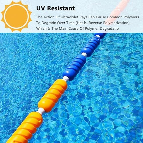 Poolpathdivider, Spiral rope, reusable floating buoy set (Nylon rope, 6m) 2
