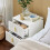 SoBuy Table de Chevet Blanche avec 2 Tiroirs 11