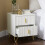 SoBuy Table de Chevet Blanche avec 2 Tiroirs 14