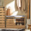SoBuy Shoe Bench Storage Brown 80x35x48cm 8