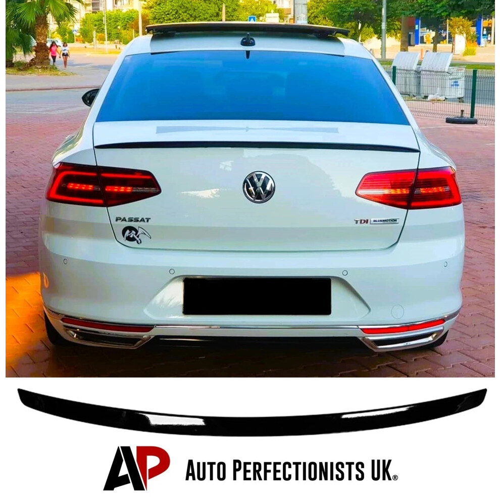 For Vw Passat Boot Spoiler Lip Wing Body Kit Aero Splitter 2014-22 Black 5061072668937