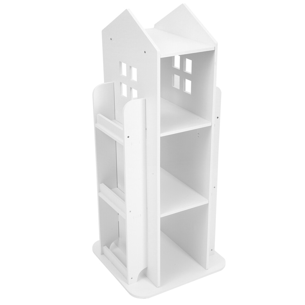 1 set of Rotating Wood Bookshelf Book Storage-image-OPC-PJ5N55P-NEW