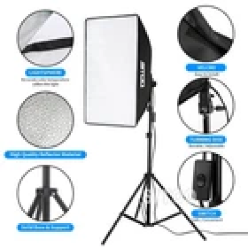 2 X 135W Softbox Lighting Kit Video Photo Soft Box Continuous Light 1