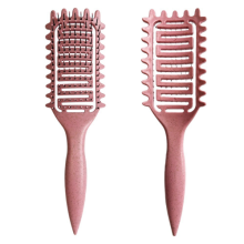 Curly Hair Brush Hollow out Curl Define Styling Brush Beard Comb Pink