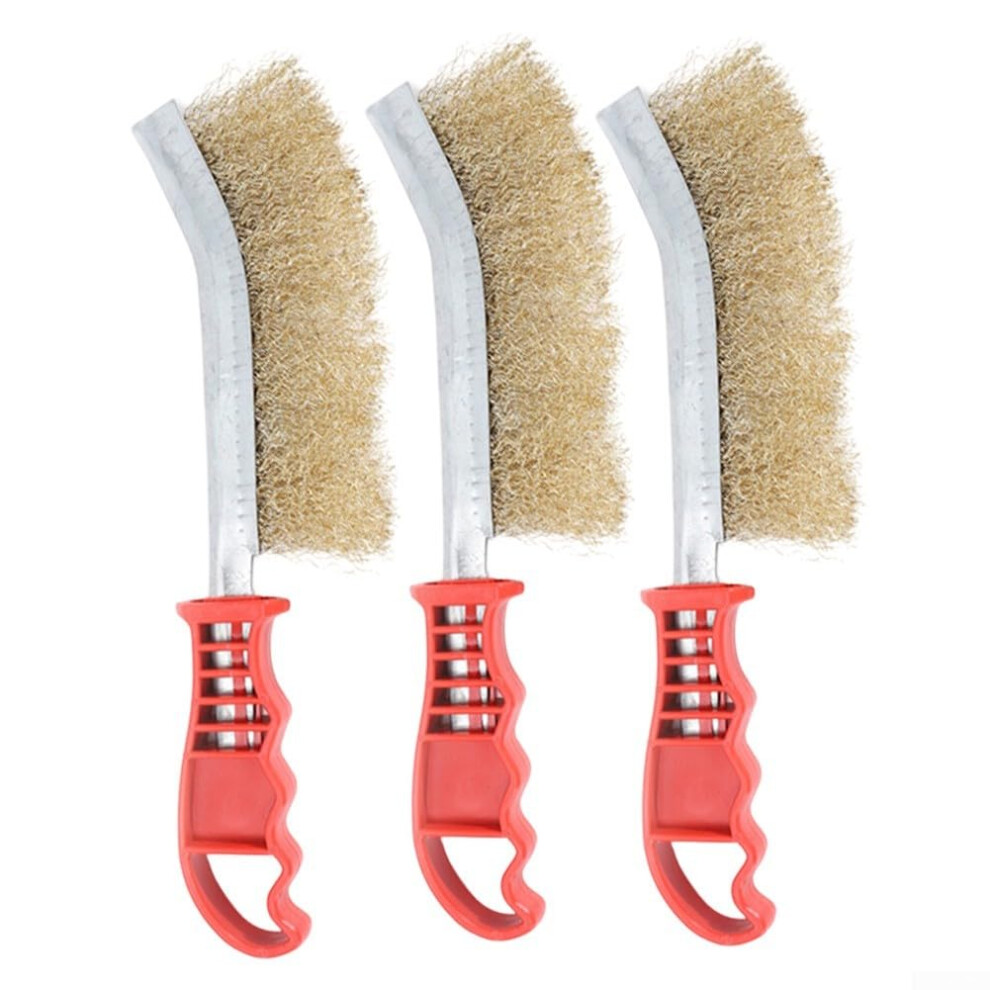 Wire Brush Set, Sturdy Brass Grill Brush, Effective For Cleaning Welding Slag And Seams, For Cleaning Rust, Bbq Grill Cleaning Brush, Kitchen Cleaning 6493810369124