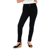 (14) Women's High-Waisted Double Button Jeans - Black