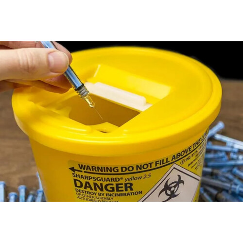 2x Sharpsguard Sharps Bin 5 Litre Safe Needle Disposal Container - Yellow (Multi Pack) 2