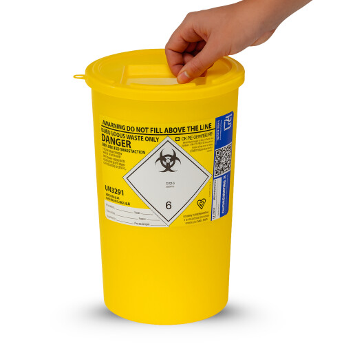 2x Sharpsguard Sharps Bin 5 Litre Safe Needle Disposal Container - Yellow (Multi Pack) 1