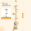 ELECWISH Ceiling Cat Tree 220-260cm Cat Climbing Tower with Scratching Ramp UK 9