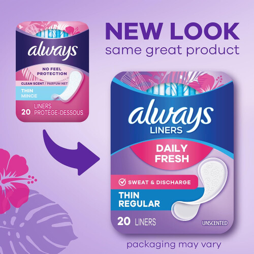 Always Always Daily Fresh Thin Liners, Regular Absorbency 1