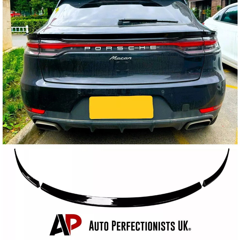 For Porsche Macan Rear Mid Wing Boot Spoiler Lip Body Kit 2019-2021 Black 5061072667084