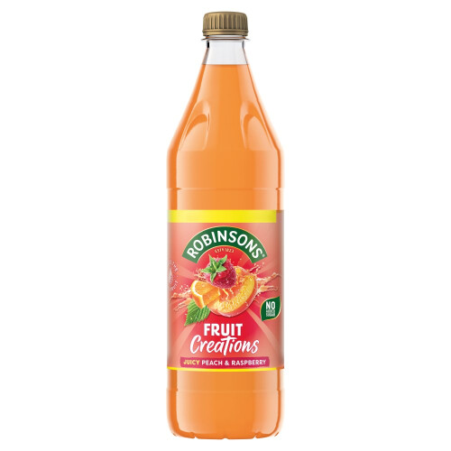 Robinsons Fruit Creations Peach & Raspberry Squash 750ml (Pack of 8) 1