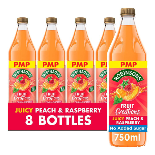 Robinsons Fruit Creations Peach & Raspberry Squash 750ml (Pack of 8)