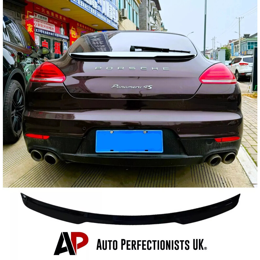 For Porsche Panamera 970 Boot Lip Spoiler Wing Body Kit 2013-2016 Black 5061072664625