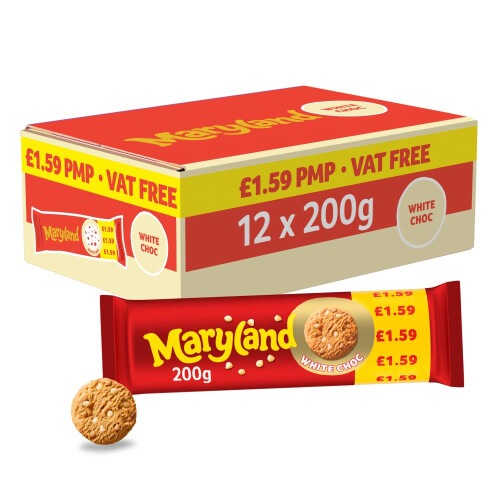 Maryland White Choc 200g (Pack of 12)