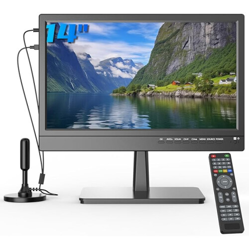 ZOSHING 14" Small 1080P screen TV with freeview Reception and Aerial