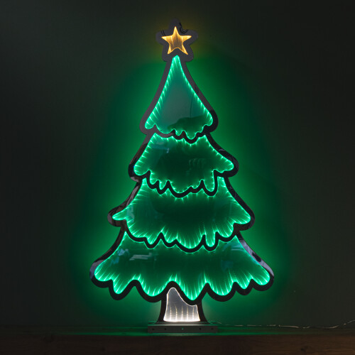 Snow Time 90cm Light up Standing Christmas Tree with Star Infinity Decoration with LEDs