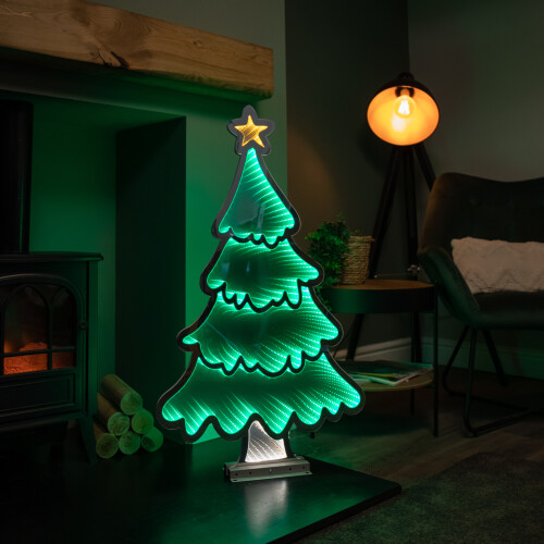Snow Time 90cm Light up Standing Christmas Tree with Star Infinity Decoration with LEDs 1