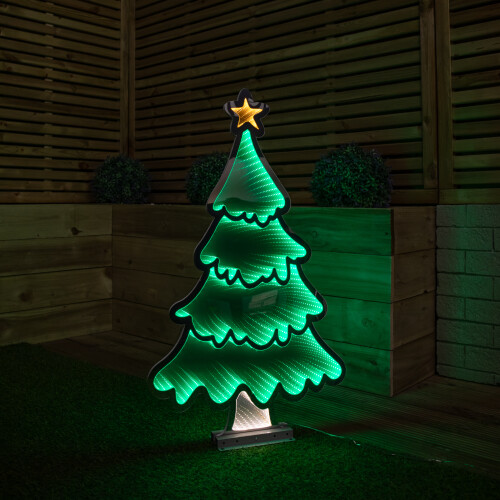 Snow Time 90cm Light up Standing Christmas Tree with Star Infinity Decoration with LEDs 2