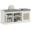 Homcom HOMCOM Shoe Bench, Boho Shoe Storage Bench with Padded Cushion, White 2