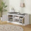 Homcom HOMCOM Shoe Bench, Boho Shoe Storage Bench with Padded Cushion, White 8