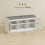 Homcom HOMCOM Shoe Bench, Boho Shoe Storage Bench with Padded Cushion, White 3