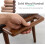 MidCentury Modern Linen Footstool, Wooden Upholstered Stool (H39 cm) 4