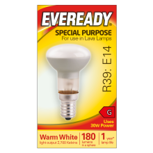 Eveready Lava Lamp Bulb R39 E14 SES 180lm 30W 2700K Warm White 1 Pack