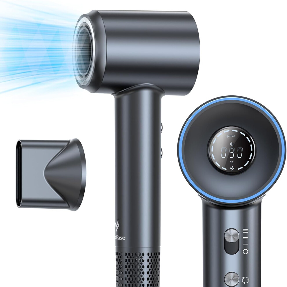 (Grey) Hair Dryer, 160000 RPM Professional High Speed Ionic Blow Dryer