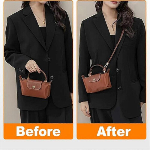 Strap for Longchamp Mini Bag Strap Kit, Leather No-Punch Shoulder Strap for Long Champ Mini Bag 2