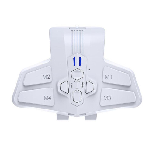 (White) Backplate Programable Remap Kit for PS5 DualSense Gamepad PC Back Buttons with Turbos Macro Function